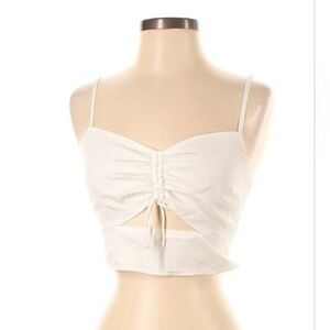 NWOT Abercrombie and Fitch White Cutout Crop Blouse Size Small
